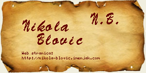 Nikola Blović vizit kartica